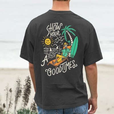 Coconut Tree Waves, Sea Breeze, Sunshine Beach T-shirt HF2401-02-03