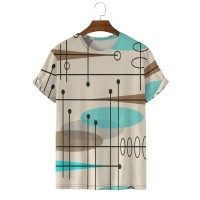 Men's Simple Geometric Print Short Sleeve T-Shirt