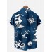 Men's Nautical Print Short Sleeve Shirt