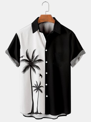 Resort Hawaiian Coconut Contrast Short Sleeve Shirt