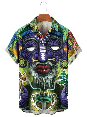 Mystic Shaman Print Short Sleeve Shirt 46396958X