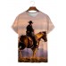 Western Denim Print Short Sleeve T-Shirt