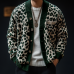 Men's Vintage Leopard Jacquard Colorblock Single Breasted Cardigan 17268231Y Men's Vintage Leopard Jacquard Colorblock Single Breasted Cardigan 17268231Y