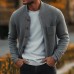 Men's Retro Crew Neck Knitted Chest Pocket Cardigan 89421325Y Men's Retro Crew Neck Knitted Chest Pocket Cardigan 89421325Y