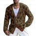 Men's Vintage Leopard V-Neck Single-Breasted Cardigan 03568715Y Men's Vintage Leopard V-Neck Single-Breasted Cardigan 03568715Y