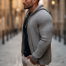 Men's Basic Solid Color Slim Fit Hooded Zip-up Knit Cardigan MTA1113K7U
