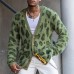 Men's Vintage Leopard V-Neck Single-Breasted Cardigan 03568715Y Men's Vintage Leopard V-Neck Single-Breasted Cardigan 03568715Y