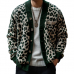 Men's Vintage Leopard Jacquard Colorblock Single Breasted Cardigan 17268231Y Men's Vintage Leopard Jacquard Colorblock Single Breasted Cardigan 17268231Y