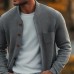 Men's Retro Crew Neck Knitted Chest Pocket Cardigan 89421325Y Men's Retro Crew Neck Knitted Chest Pocket Cardigan 89421325Y