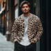 Men's Vintage Leopard Jacquard Colorblock Single Breasted Cardigan 96422693Y