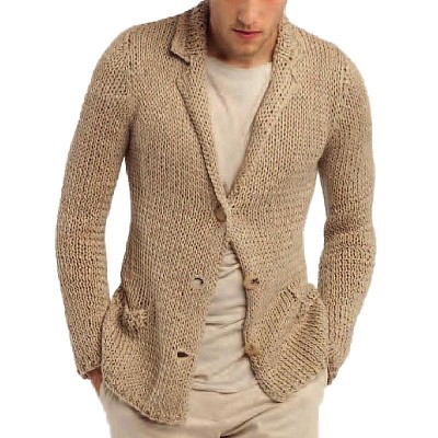 Men's Retro Casual Solid Color Lapel Pocket Cardigan 36244781Y Men's Retro Casual Solid Color Lapel Pocket Cardigan 36244781Y